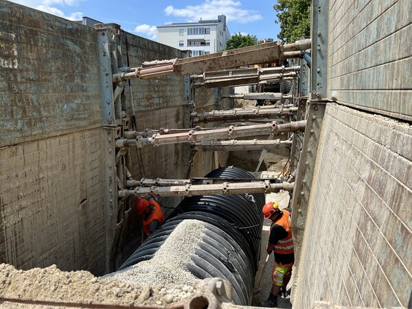 Bild vergr&ouml;&szlig;ern: Kanalbaumaßnahme Hindenburgstraße